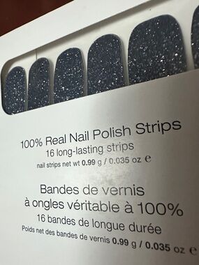 Color Street Moon River Glitter Slate Blue Nail Polish Strips - 16 Pack